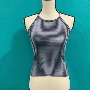 ⭐️ American eagle blue and white striped halter top in size xs